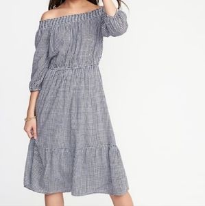 Old navy gingham off the shoulder pheasant XXL